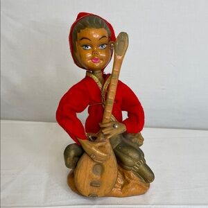 VINTAGE MCM TILSO Golden Fantasy Pixie Elf with Lute